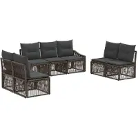 Syfax Gartensofa-set 7 stk. Grau Poly-Rattan
