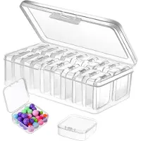 Merkloos Aufbewahrungsbox Kleine Aufbewahrungsboxen Transparent - 19-teilig - Mit Deckel - 5,5 x 4 x 2 cm