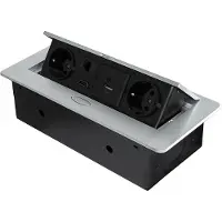 Emuca Multistecker Atom 26, 225x111mm, 2 Schuko-Stecker, 1 USB Typ A, 1 USB Typ