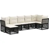 Syfax Gartensofa-set 7 stk. Schwarz Poly-Rattan
