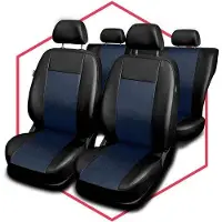 OEM Universaler Sitzschutz für Fahrzeuge - Allgemeine Sitzabdeckung für Autos mit Kunstleder-Set - Kompletter Sitzschutz - Blauer Überzugschutz