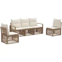 Syfax Gartensofa-set 5 stk. Beige Poly-Rattan