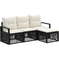 Syfax Gartensofa-set 4 stk. Schwarz Poly-Rattan