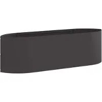 Syfax Hochbeet im Garten Schwarz 140 x 40 x 40 cm Stahl