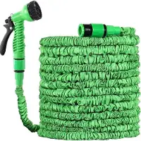 Unyqoos GRANDMA SHARK Gartenschlauch 22 m Grün – ausziehbar bis 3×, 3750D Polyester & 4‑lagiger Latex, 7‑Funktionen Sprühdüse, Tasche & Halter