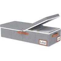 OEM Graue Bettbox 60x30x15cm mit Deckel und Griffen