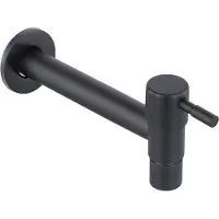 OEM Outdoor-Badkran, Wandmontage, Rostfreier Balkonkran, Küchenkran, Schwarz, 1-Zoll-Kopf