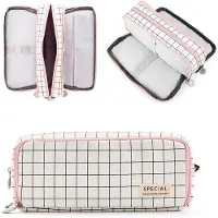 OEM Rosa Latex Etui mit 3 Fächern groß für Mädchen und Jungen