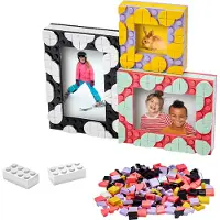 LEGO 41914 DOTS 3 Bilderrahmen Set mit bunten Steinchen, Kinderzimmer-Deko, DIY Bilderrahmen, Bastelset für Kinder