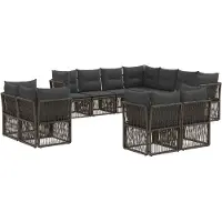 Syfax Gartensofa-set 11 stk. Grau Poly-Rattan