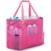 OEM Große Strandtasche aus Stoff, aufklappbar, mit Taschen und Reißverschluss