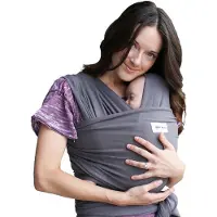 OEM Babytragetasche aus Baumwolle für Neugeborene bis zum Kleinkind, leicht zu bindende Tragetasche für unterwegs, geeignet für Neugeborene bis 15 kg, dunkelgrau