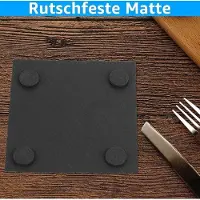 OEM Glas- und Tassenunterstützer 10 cm quadratisch - Set aus 12 schwarzen Unterstützern für Getränke - Baraccessoires