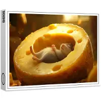 Raxxa Premium-Puzzle "Nach getaner Arbeit - Maus schläft in Käse", 1000 Teile
