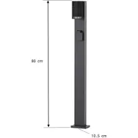 LINDBY Wegeleuchte Enerio, schwarz, Steckdose, 80 cm, GU10