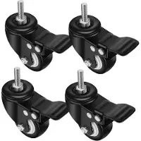 OEM Set aus 4 schwergewichtsfähigen, bremsenden, 2"/50 mm großen, schwarzen, 150 kg tragenden, schwenkbaren Rädern für Möbel und Transport
