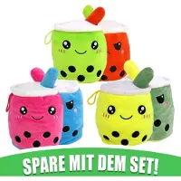 L & B 3er Set mit Wende Kuscheltieren Bubble Tea
