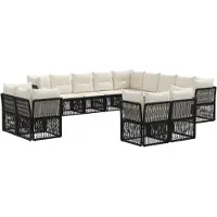 Syfax Gartensofa-set 13 stk. Schwarz Poly-Rattan
