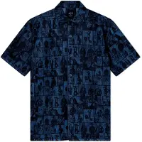 Armani Exchange für Herren. XM002809AF24509FB416 Marineblaues Jeanshemd (S), Lässig, Baumwolle, Kurzarm