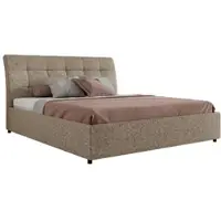 MKS Meble Polsterbett GALA CLASSIC Lattenrost klappbar Bett mit Stauraum 180x200 Hotel Betten Schlafzimmer Foam Matratze MIRO LUX Dunkelbeige Strukture