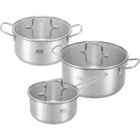 Resto Topf-Set KITCHENWARE "GINAN im Geschenkkarton, spülmaschinengeeignet", silberfarben, Töpfe, Topf-Set, für alle Herdarten geeignet, auch Induktion
