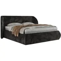 MKS Meble Polsterbett mit Bettkasten CAELA CLASSIC Bett mit Stauraum und Gasdruckfeder Doppelbett 140x200 Dunkelgrau Plüsch