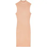 Armani Exchange für Damen. XW001875AF11957M4014 Midi-Kleid mit Stehkragen in Nude (XS), Lässig, Party, Viskose, Ärmellos / Hosenträger,