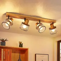 ZMH Deckenstrahler 4 flammig E14 Deckenspots Deckenlampe Schwarz Küchenlampe Metall Spotleuchte Deckenleuchte Spots für Küche Schlafzimmer Wohnzimmer
