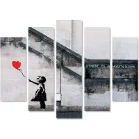 Giallobus Banksy - Rotes Ballonmädchen - 140L x 100B cm - MDF-Holz