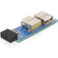 DeLOCK 9-pin 2.54 mm/2 x USB 2.0, 1 x 9-pin 2.54 mm, 2 x USB 2.0-A, Schwarz, Blau, Silber