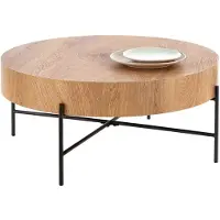 Feldmann-Wohnen Couchtisch Brooklyn Wohnzimmertisch Größe wählbar Eiche Natur schwarz