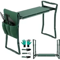 Markenlos Kniebank für den Garten, Gartenhocker, klappbar mit EVA-Schaumkissen, Gartenhocker mit aufklappbarer Werkstasche, 2-in-1 Kniebank mit einer Belastbarkeit von 150 kg, 59 x