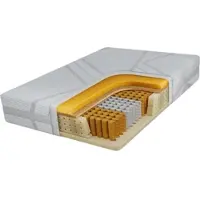 MKS Meble Taschenfederkern Komfortschaum VIRE, Härtegrad H3/H4, 7-Zonen Technologie, Allergiker geeignet, Kokos Verstärkung - LUX - 140 x 200 cm
