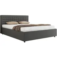MKS Meble Polsterbett Doppelbett PAVO CLASSIC Bett mit Stauraum Gasdruck-Mechanismus Stauraumbett Foam Matratze MIRO LUX 160x200 Grau Kunstleder