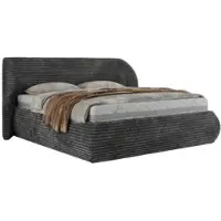 MKS Meble Polsterbett mit Bettkasten CAELA CLASSIC Bett mit Stauraum und Gasdruckfeder Doppelbett Pocket Matratze VIRE LUX 180x200 Grau Cord