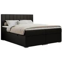 MKS Meble Boxspringbett mit 2 Bettkästen, Matratze und Topper, Polsterbett - ALLY - 140x200cm - Schwarz - H4