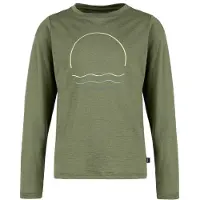 Stoic - Kid's Merino155 LaholmSt. Print L/S - Merinoshirt Gr 152 oliv