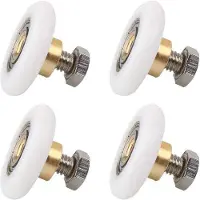 OEM 20 mm - Glasgitter-Rollen - Ersatzset für Duschen - Selbstbau und Heim - Dusche-Ersatzteile - für Badezimmer und Schiebe-Türen - Weiß - Gleitflächen-Rollen