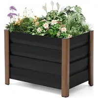StarTech.com Hochbeet - Pflanzkasten aus Aluminiumlegierung - 60x40x45 cm - Drainagelöcher - Abgerundete Schnittschutzkanten - Für Gemüse & Blumen - Grau
