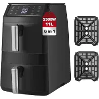 OEM Heißluftfritteuse, Dual-Basket, 8 automatische Programme, 11L, EU