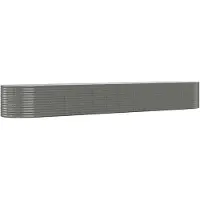 Syfax Hochbeet Grau 554x100x68 cm Pulverbeschichteter Stahl