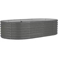 Syfax Hochbeet Verzinkter Stahl 152x80x36 cm Grau