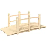 Syfax Gartenbrücke mit Geländer 150x67x56 cm Massivholz Fichte