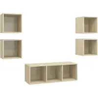 Syfax 5-tlg. TV-Schrank-Set Sonoma-Eiche Holzwerkstoff