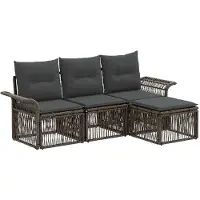 Syfax Gartensofa-set 4 stk. Grau Poly-Rattan
