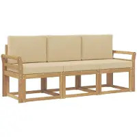 Syfax Outdoor-Sofagarnitur 3 stk. White and Beige 194 x 63 x 73 cm
