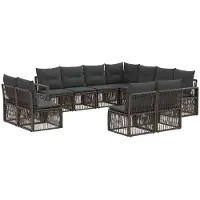 Syfax Gartensofa-set 11 stk. Grau Poly-Rattan