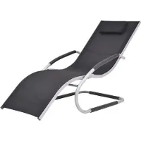 Syfax Sonnenliege mit Kissen Aluminium und Textilene Schwarz