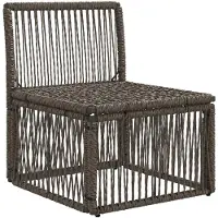 vidaXL Armfreies Sofa Grau Poly-Rattan