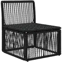 vidaXL Armfreies Sofa Schwarz Poly-Rattan